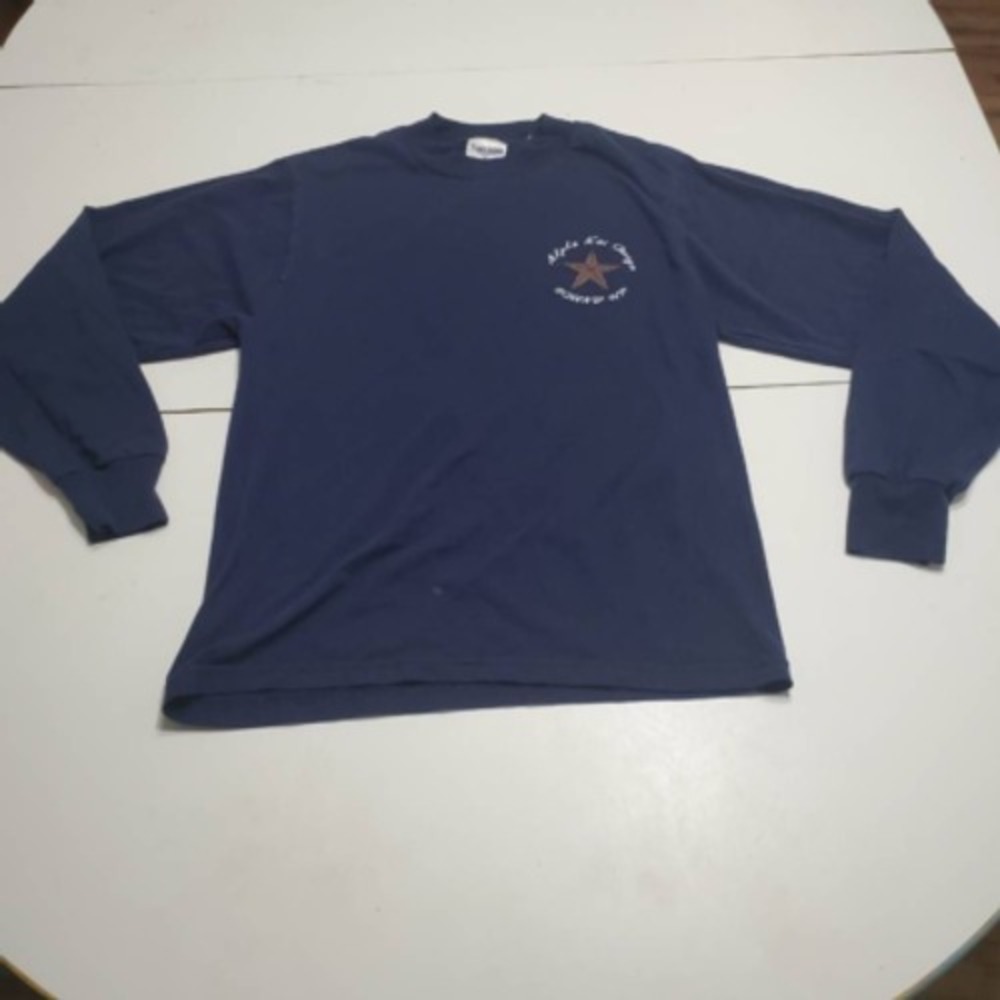 Christmas Social 2003 Mens Jerzees T-Shirt Blue Alpha Kai Omega Round Up S